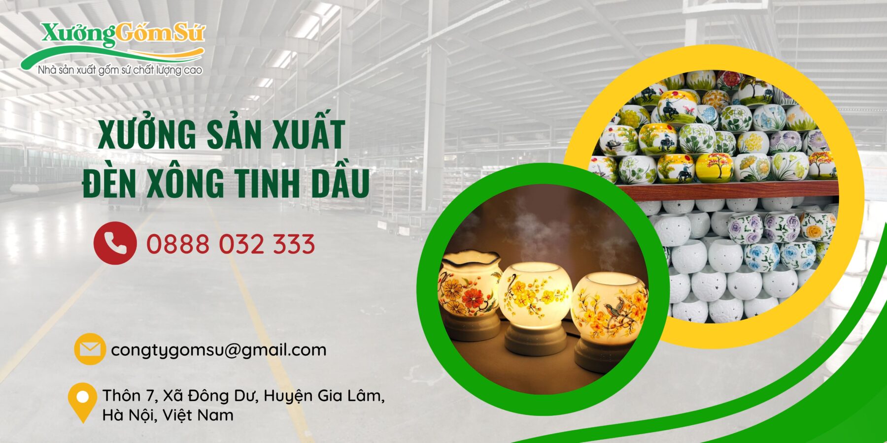Xưởng sản xuất đèn xông tinh dầu bát tràng