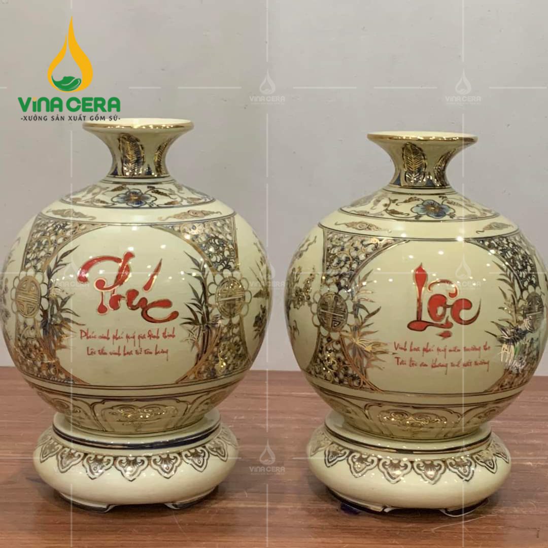 Bình hút lộc men Chu Đậu