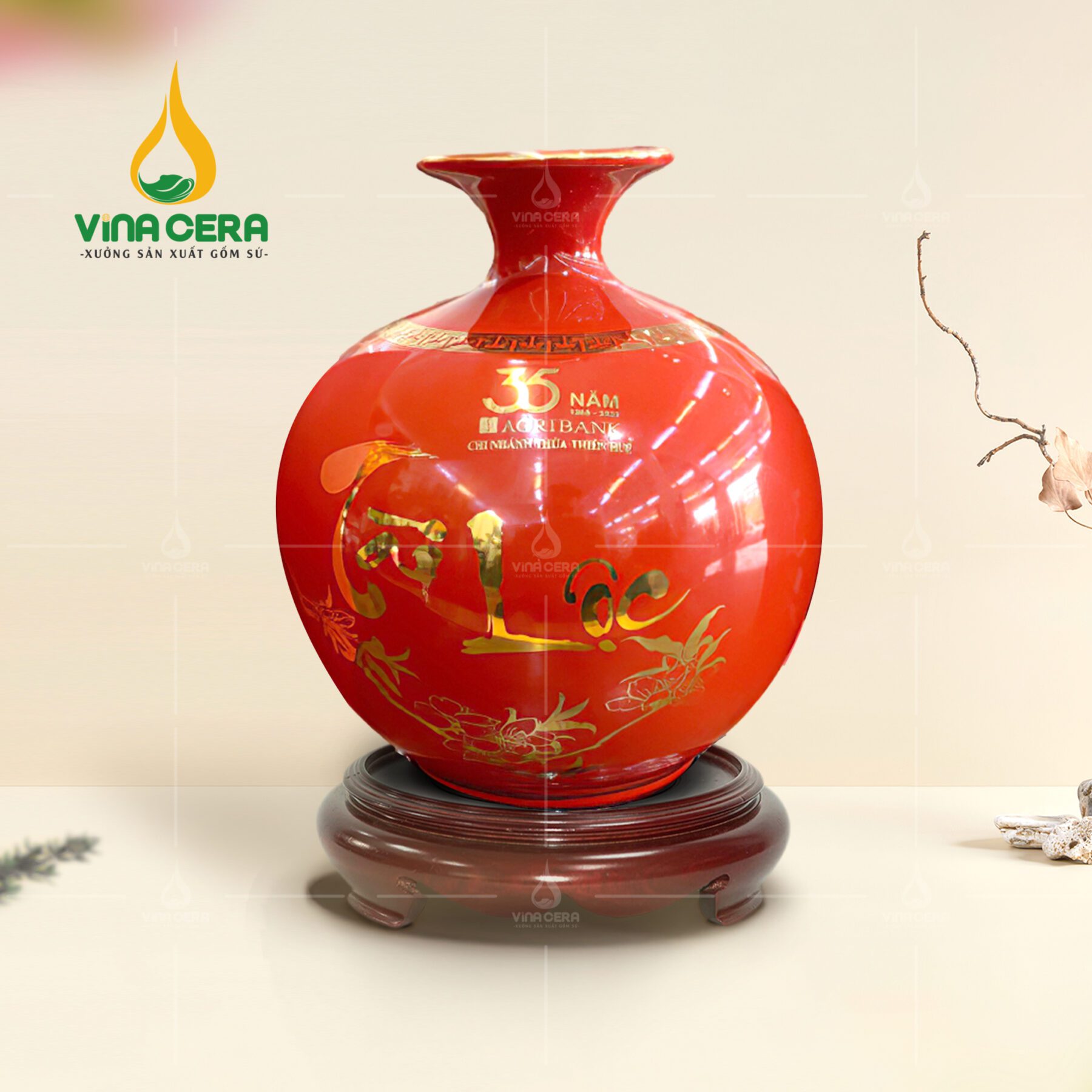 Bình hút tài lộc vẽ vàng