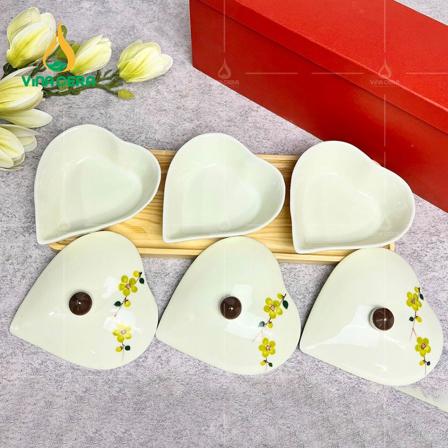 khay đựng mứt tết bằng sứ - Bộ 3 hủ (63)