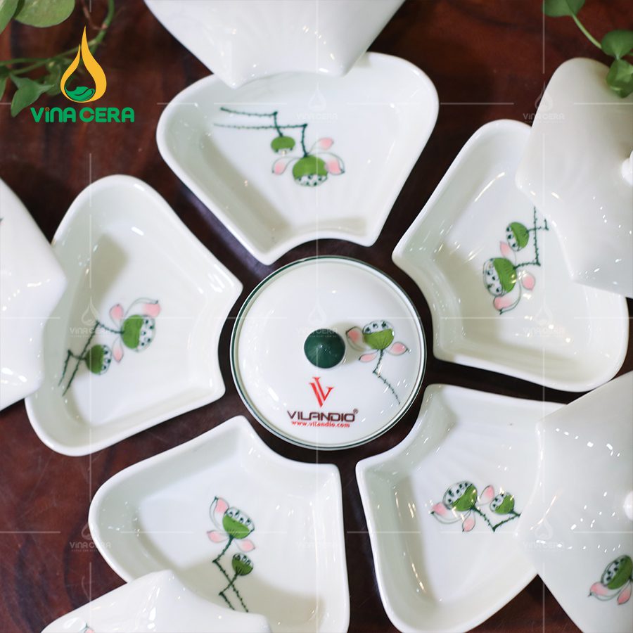 khay mứt sứ Bát tràng cao cấp hoa mặt trời